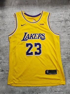 Nike Yellow Lakers Basketball Jersey with Purple Accents - #23